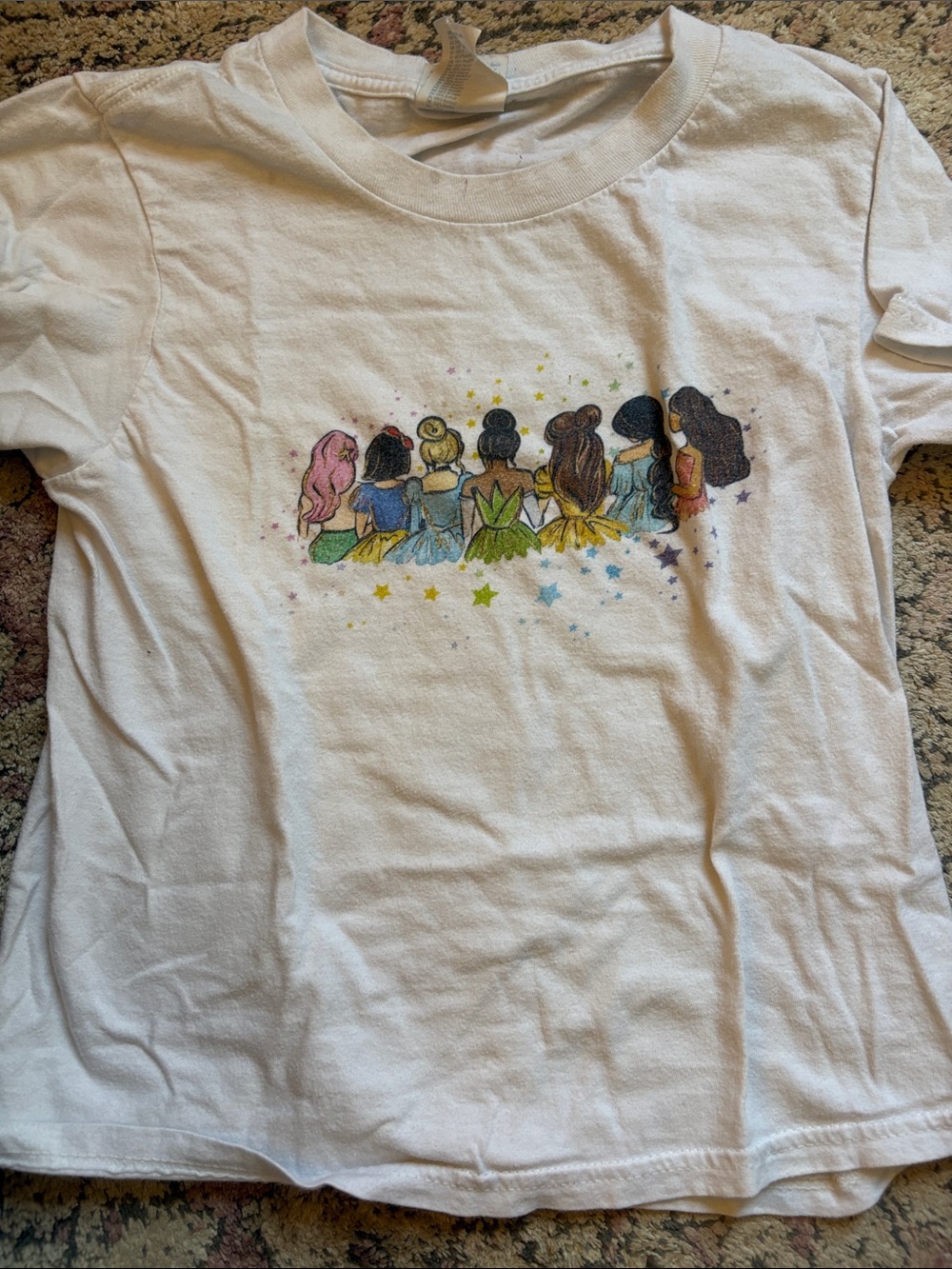 Girls' White Princess Back-View Graphic Tee